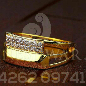 Cz Gold 916 Gents Ring