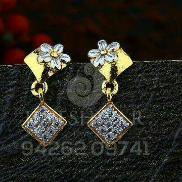 18kt Flower Shape Cz Gold Ladies Tops ATG -0646