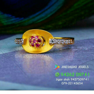 Gold Cz Color Stone Ladies Ring LRG -0226