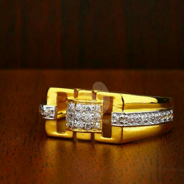 22ct Highfinished Cz Gold Gents Ring