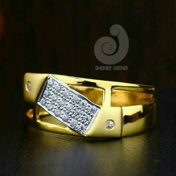 22ct Fancy Gold Cz Gents Ring