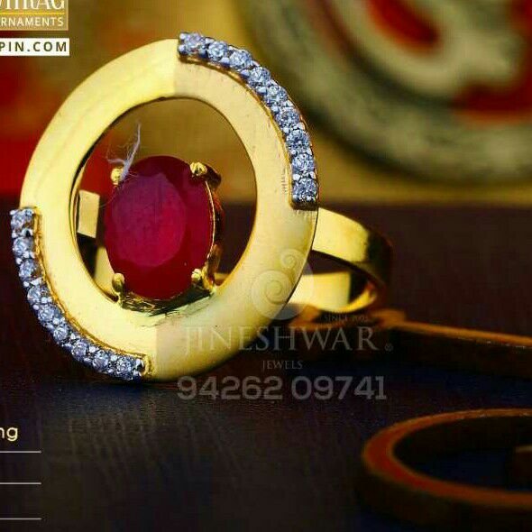 Color Stone Cz Fancy Ladies Ring LRG -0418