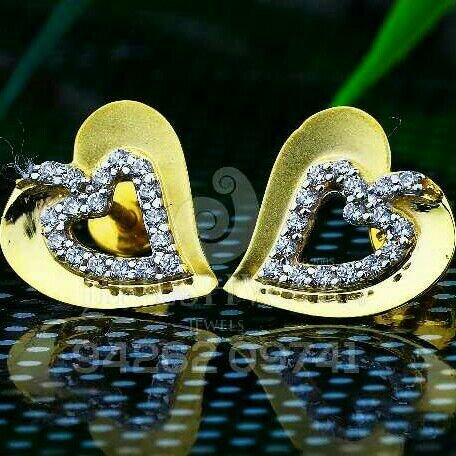 18kt Precious Heart Shape Cz Gold Ladies Tops ATG -0692