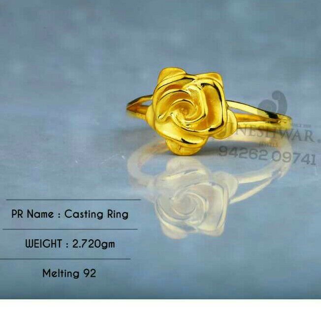 916 Flower Shape Plain Gold Casting Ladies Ring LRG -0604
