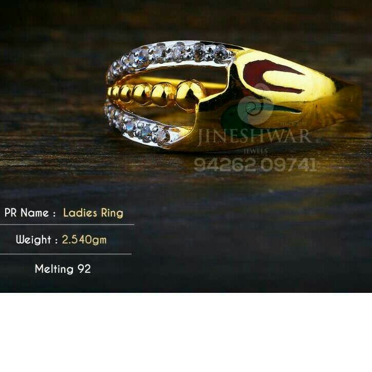 Attractive Gold Cz Fancy Ladies Ring LRG -0384