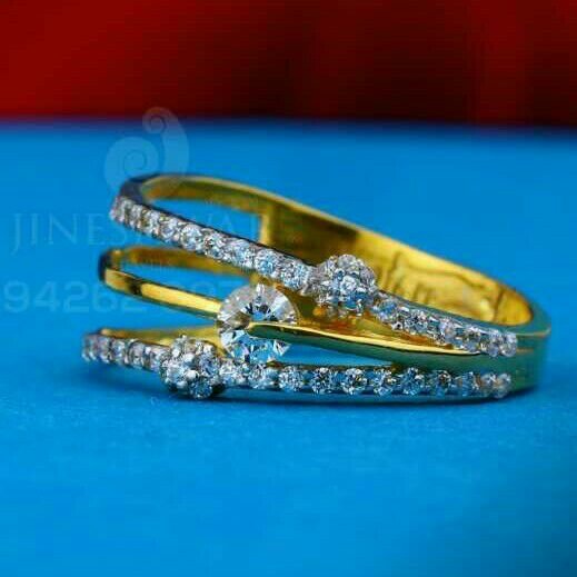 916 Fancy Diamond Cz Gold ladies Ring LRG -0713