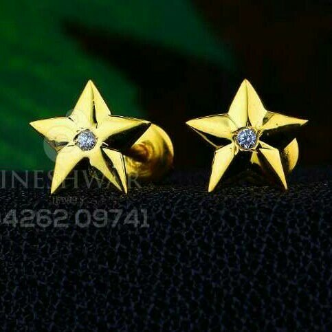 18kt fancy star shape cz gold ladies tops atg -0221