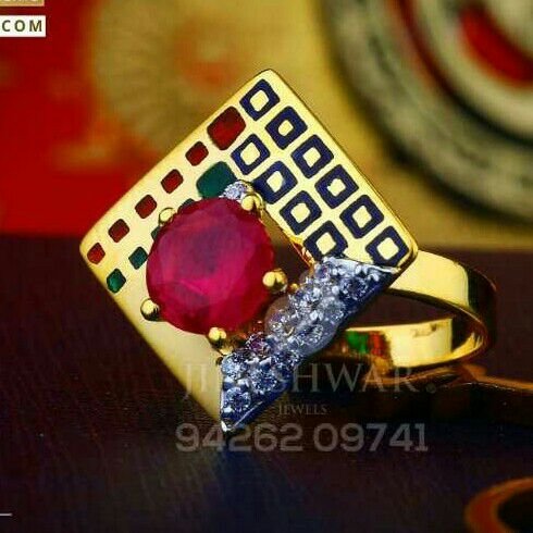 Attractive Gold Cz Fancy Ladies Ring LRG -0416