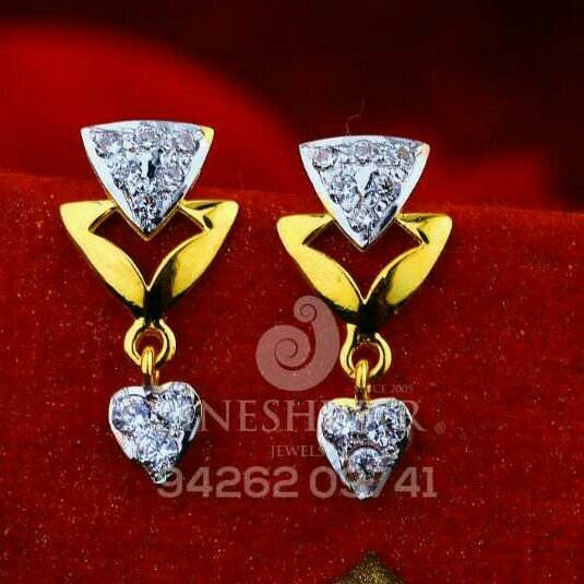 18kt simple Plain Gold Cz Ladies Tops ATG -0471