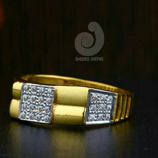 22ct Cz Gold Gents Ring