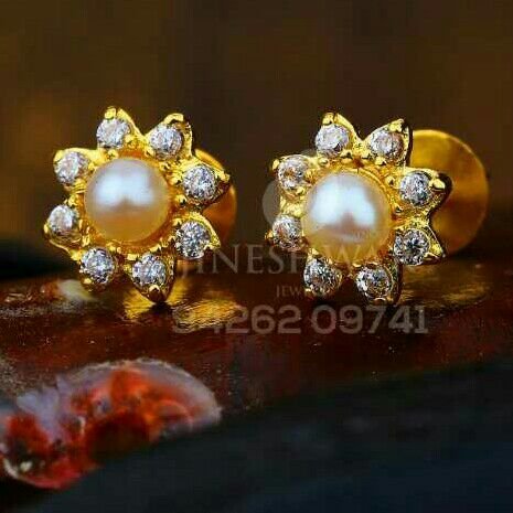 18kt Flower Cz Moti Tops ATG -0524