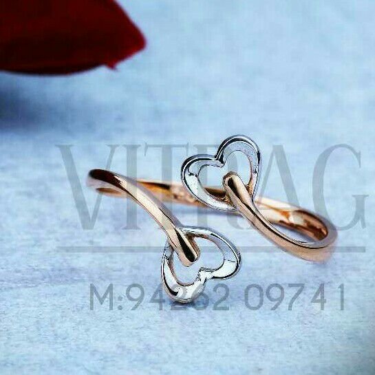 18kt Heart Shape Plain Rose Gold Ladies Ring LRG -0767
