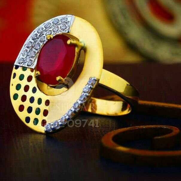 Exclusive Cz Gold Fancy Ladies Ring LRG -0427