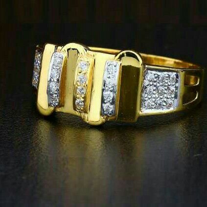 22ct Cz Gold Gents Ring