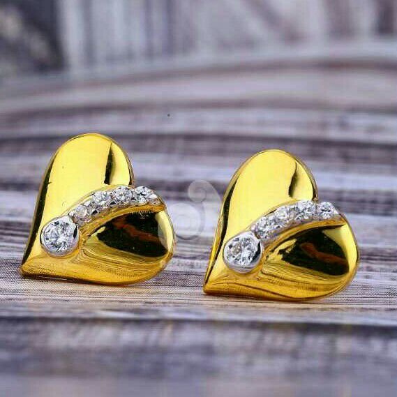 18ct Cz Gold Heart Shape Tops