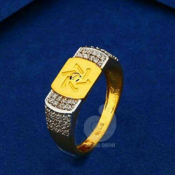 22ct Cz Gold Gents Ring