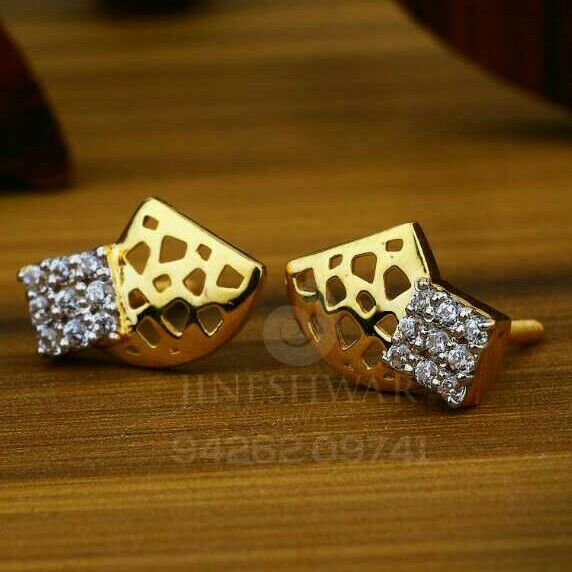 18kt Casual Were Plain Gold Cz Ladies Tops ATG -0104