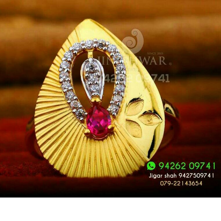 Dazzeld Fancy Gold Cz Ladies Ring LRG -0230