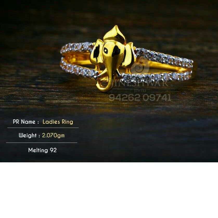 Attractive Ganpatiji Cz Ladies Ring LRG -0331