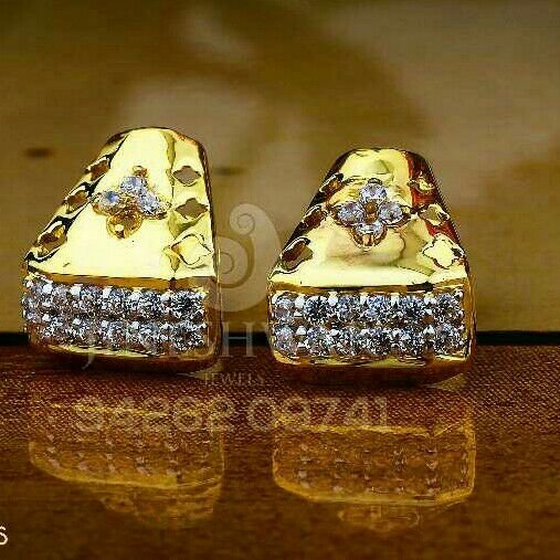 18kt Highpolish Cz Fancy Gold Ladies Tops ATG -0189