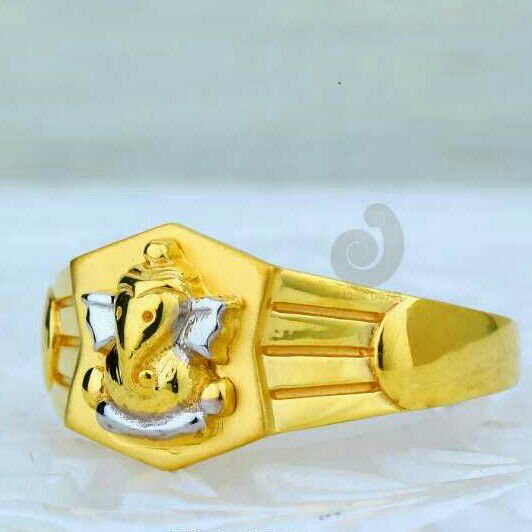 22ct Ganpati Shaped Plain Ring