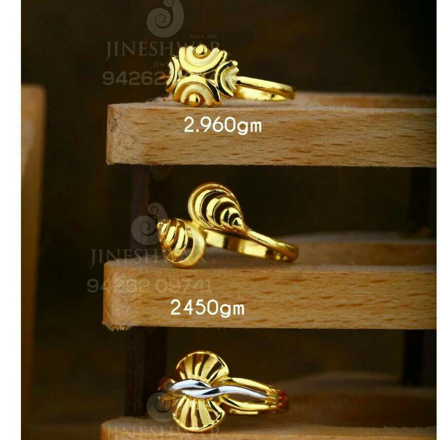 Attractive Gold Plain Casting Ladies Ring LRG -0470