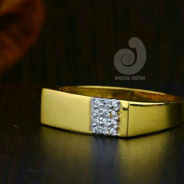 22ct Cz Gold Gents Ring