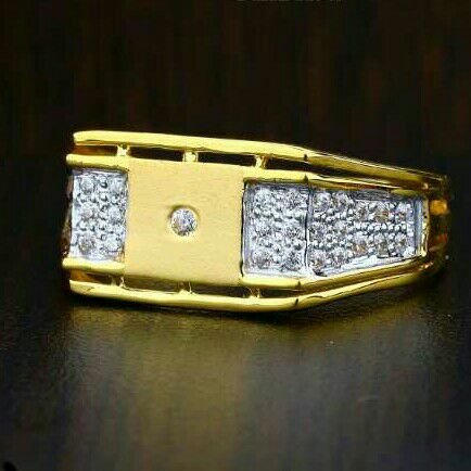 22ct Cz Gold Gents Ring