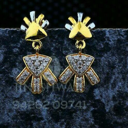 18kt Fancy Plain Cz Gold Ladies Tops ATG -0591